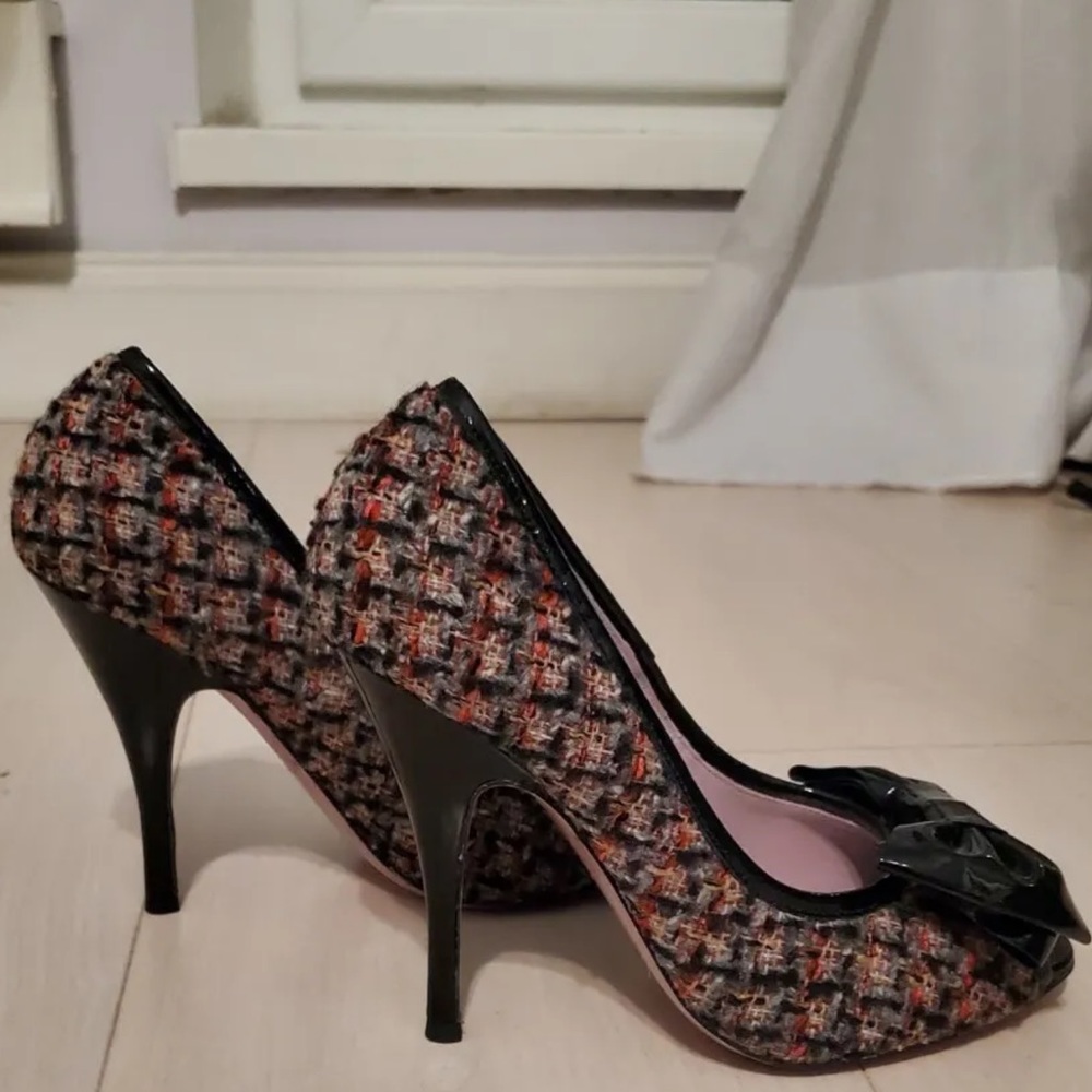 Valentino Red tweed heels 38 or size 8
